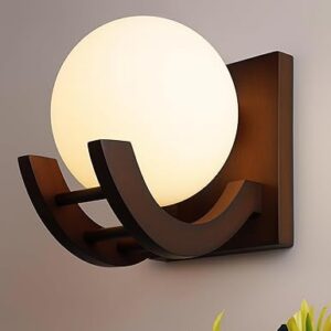 Mavora® Zedo Wall Lamp – Vintage Wooden Wall Decor Light | Industrial Indoor & Outdoor Wall Lighting for Living Room & Home